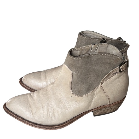 Alberto Fermani Women’s Western Leather Ankle Booties. Side Zip. Bone Size 6 - Picture 1 of 13